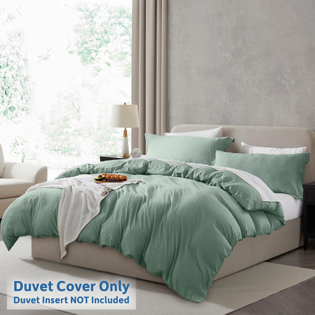 Nestl Twin Duvet Cover Set - Soft Prewashed Sage Green Duvet Cover Twin/Twin Xl, 2 Piece, With Zipper Closure, 1 Duvet Cover 68X90 Inches And 1 Pillow Sham - No Comforter