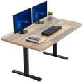 VIVO Electric 43 x 24 in Standing Desk, Memory Height Adjustment, 1B Series, Holds 220 lbs, One-Piece Reclaimed Wood Top, Black 