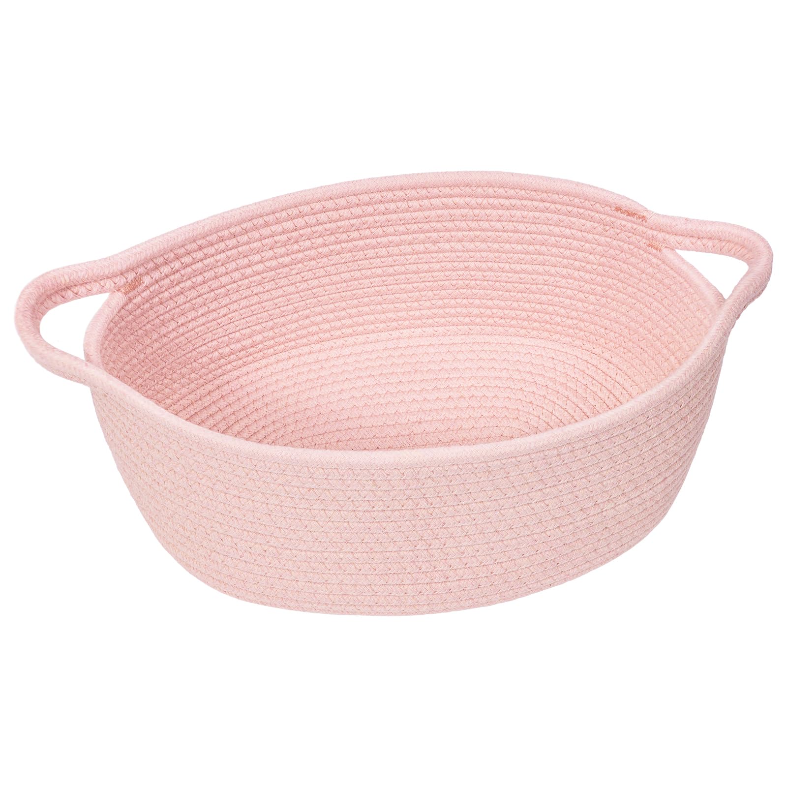 Goodpick Small Woven Basket, Basket for Gifting Small Storage Basket for Toys, Baby Gift Basket for Nursery, Rope Basket Pink Ba