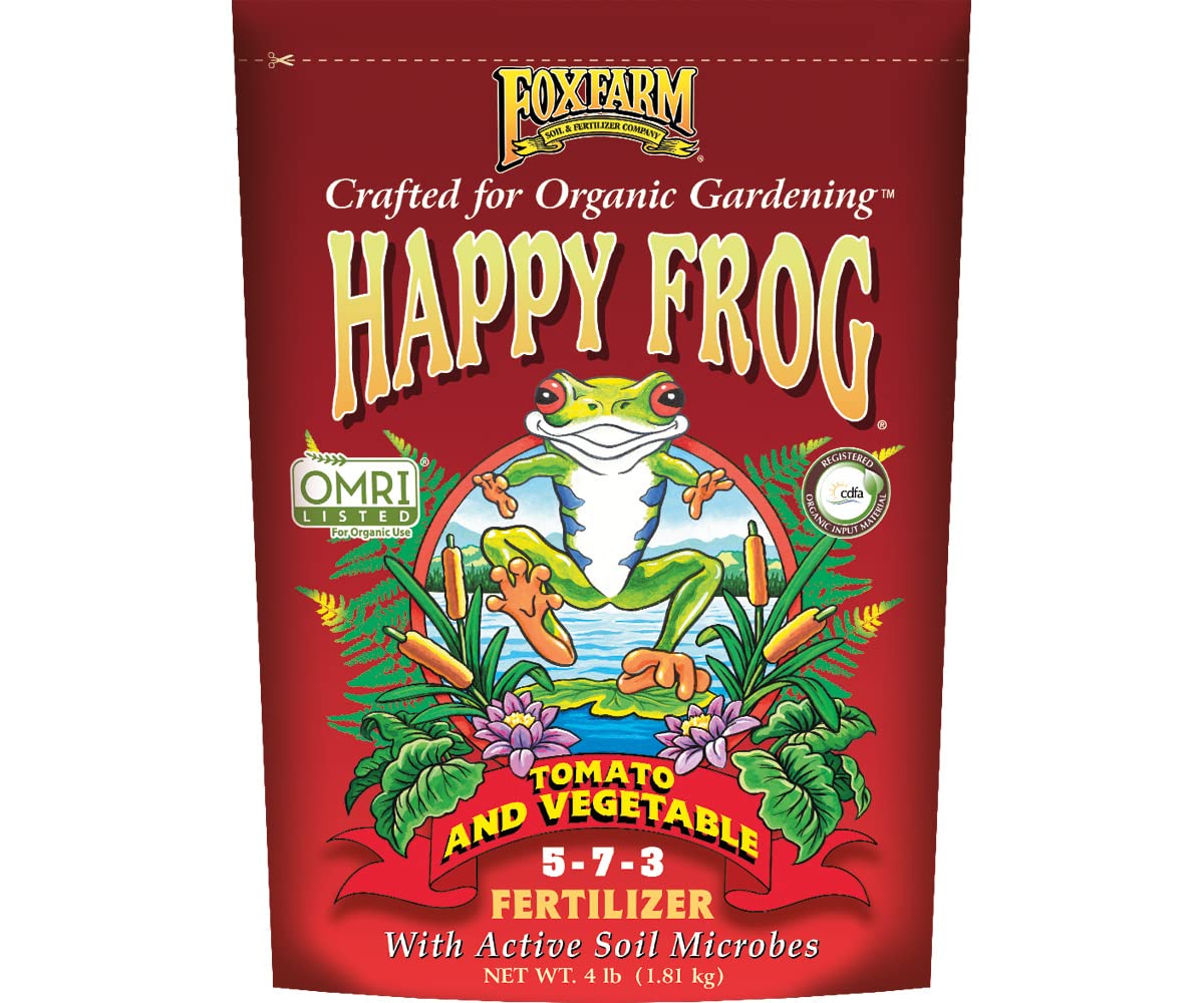 Foxfarm Happy Frog Garden Tomato And Vegetable Soil Dry Plant Fertilizer Mix For Outdoor Organic Plant And Garden Care, 4 Pound