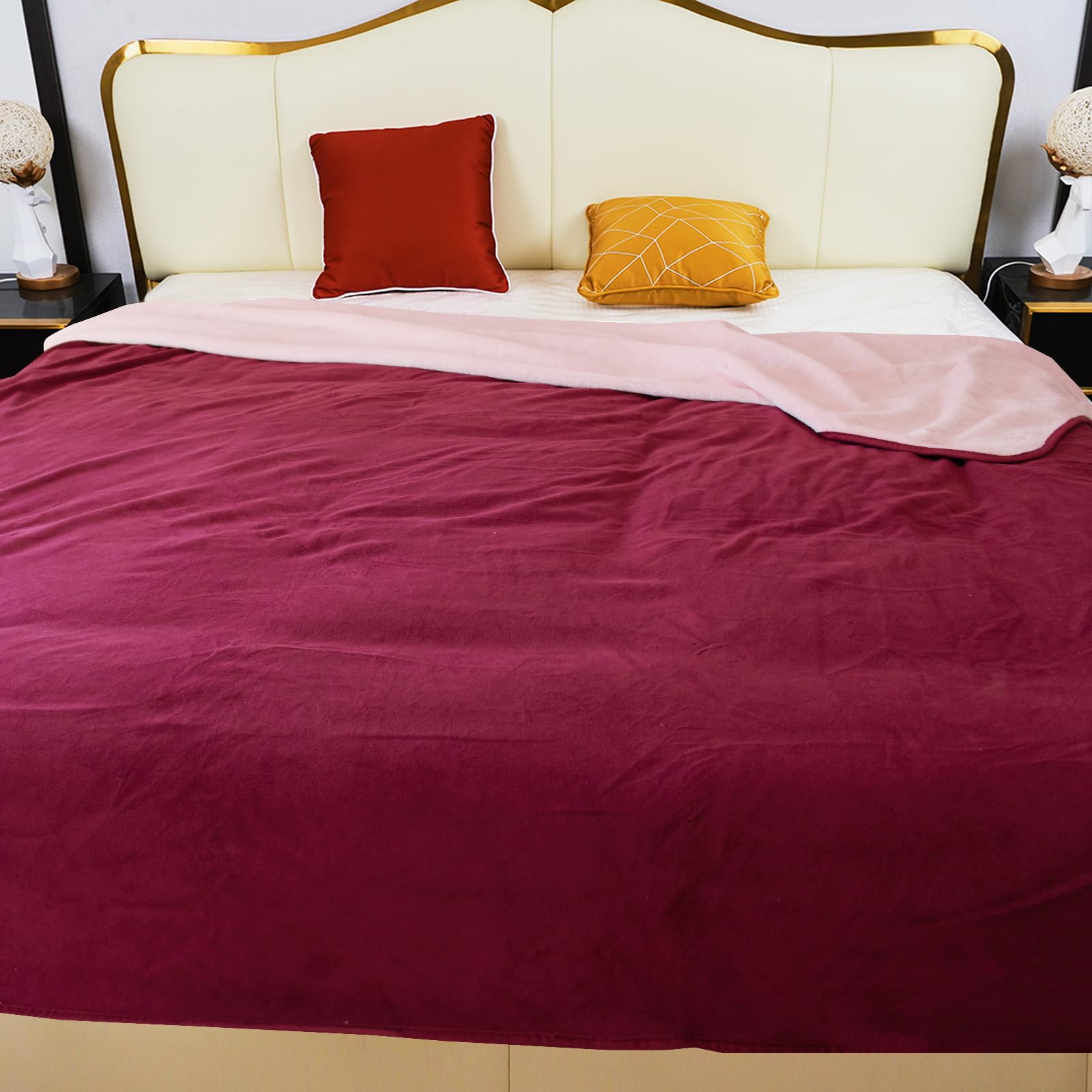 Ahinahwap Waterproof Blanket For Bed, 80'X90' Leak-Proof Design, Reversible & Washable King Size Waterproof Blanket, Large Wat