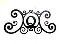 Bookishbunny Monogram Initial Letter A-Z Wrought Iron Metal Scrolled Door Wall Decoration Plaque Art, 24 x 11 inch 2mm Thick (Q)