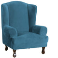 Turquoize Wing Chair Slipcover Velvet Slipcovers For Wingback Chairs Ultra Soft Velvet Sofa Covers 1-Piece Furniture Cover/Wingb