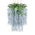 Luerbi 12 Pack Grey Wisteria Hanging Flowers Garland, 3.77 Feet Grey Artificial Wisteria Flower Vines, Fake Grey Wisteria, Grey 