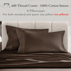 California Design Den Standard/Queen Size Pillowcase Set - 400 Thread Count, 100% Sateen Cotton Pillowcases, Set Of 2 Pillow Covers, Breathable, Cooling, Soft For Quality Sleep - Brown