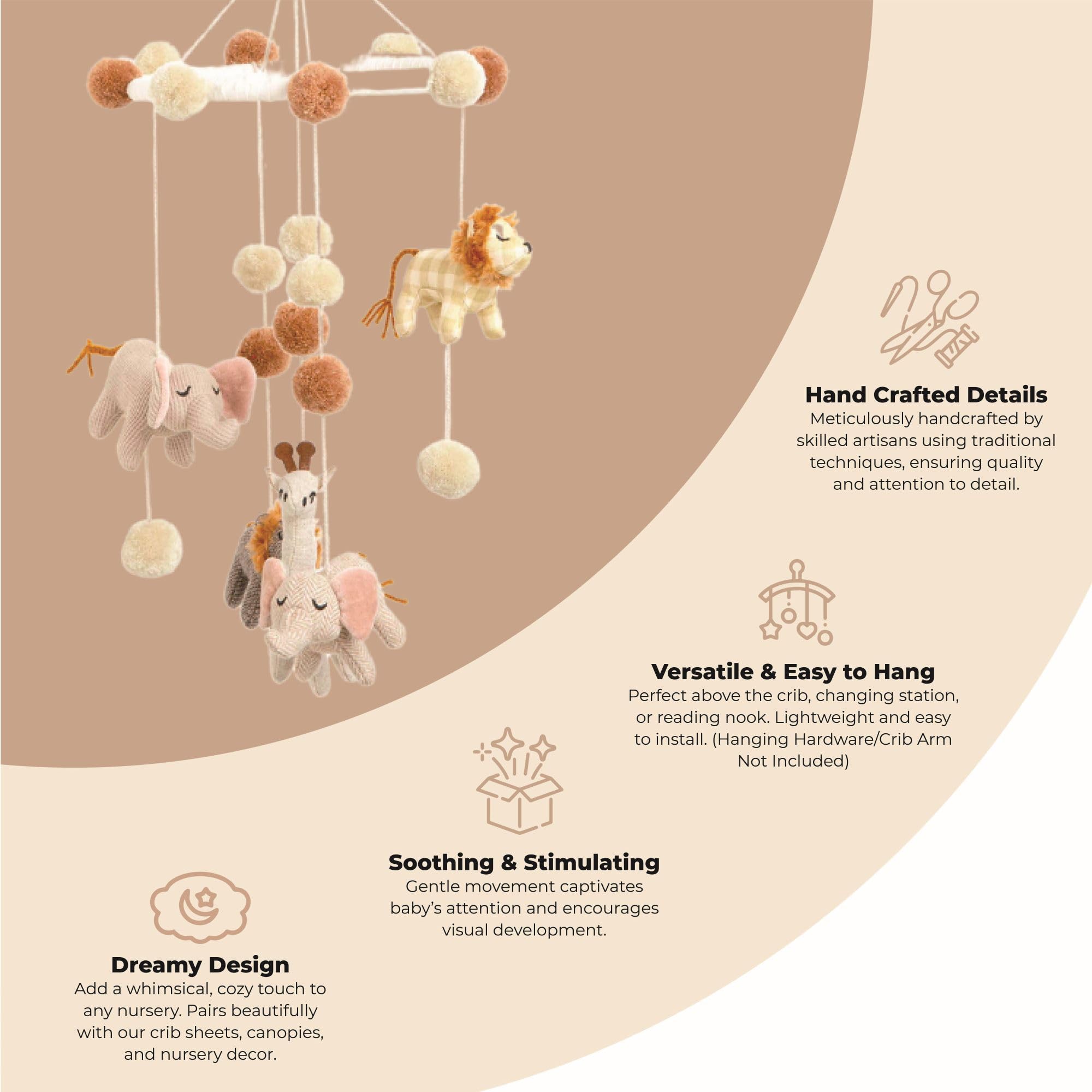 Crane Baby Safari Nursery Ceiling Hanging Decor Boho Jungle Animals Room Decor For Babies Crane Baby, Safari Nursery Decor For Boys And Girls, Ceiling Hanging, 11' X 28', Jungle Nursery Decor