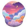 Limkrian Purple Mouse Pad With Wrist Rest, Cloud Ergonomic Mouse Pad Wrist Support With Non-Slip Pain Relief Pu Base, Kawaii Com