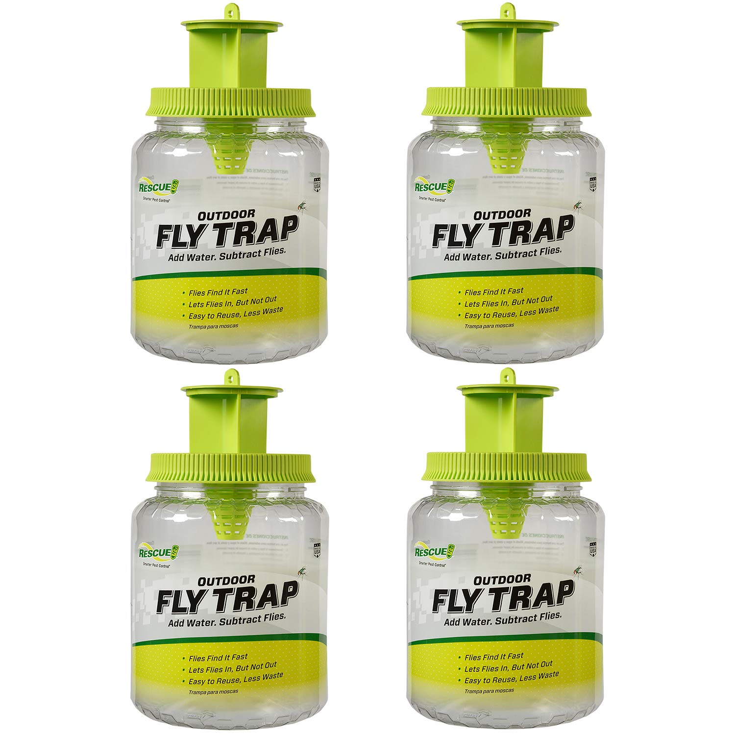 Rescue! Outdoor Fly Trap - Reusable - 4 Traps