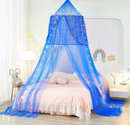 Nattey Black Bed Canopy With Lights Bed Tent For Boys Girls,Canopy For Bed Room Decor, Canopy For Twin To King Size Bed