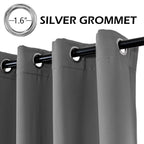 Mysky Home Blackout Curtains 95 Inches Long For Living Room Grey Curtains For Bedroom Gray Thermal Insulated Curtains Room Darke