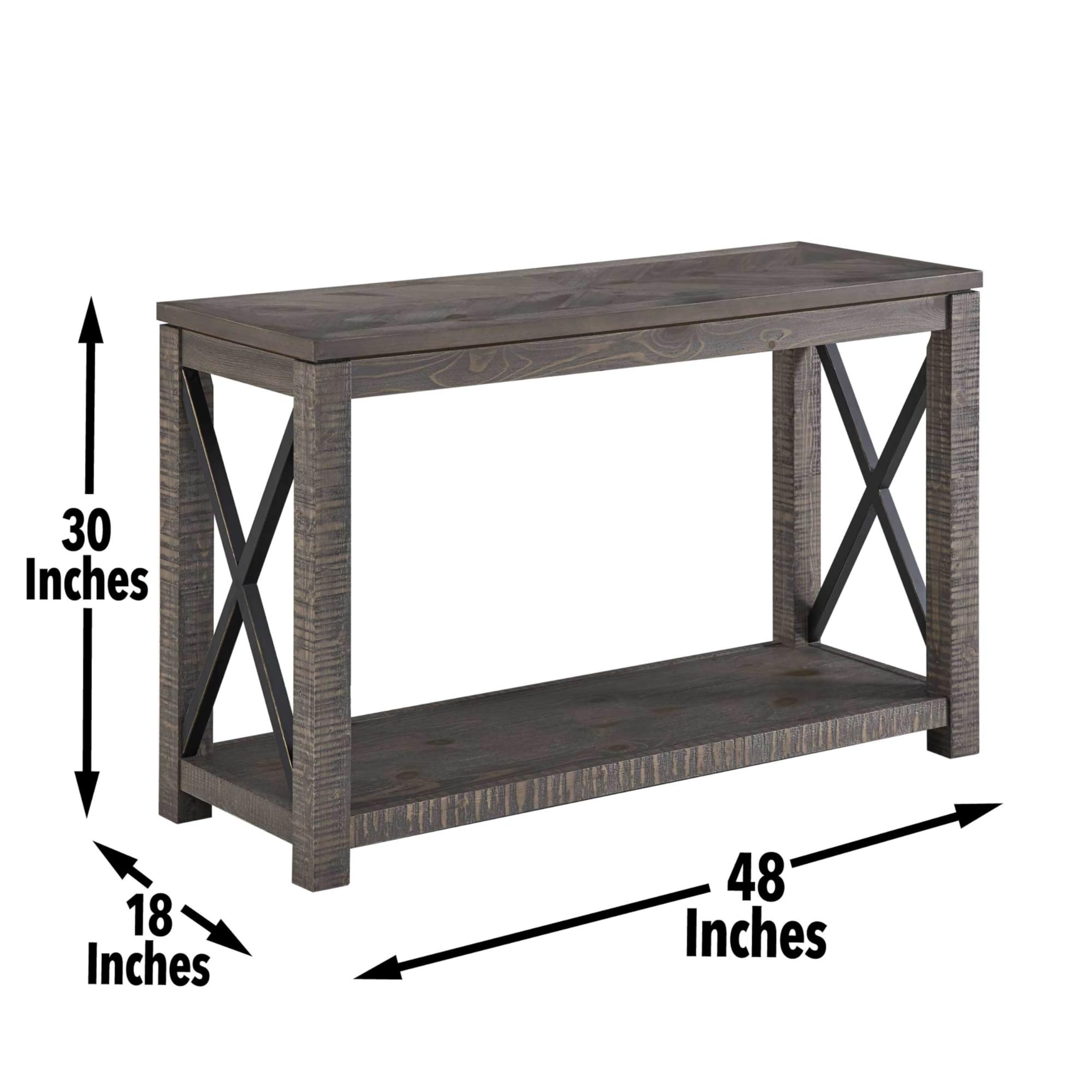 Steve Silver Dexter Vintage Rustic Style for Your Living Room Sofa Table, 48 x 18 x 30, Driftwood with Ruff-hewn Distressing