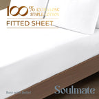 Mayfair Linen King Size Fitted Sheet Only - 100% Cotton 500 Thread Count Deep Pocket White King Fitted Sheet, 100% Cotton Fitted