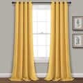 Lush Decor Insulated Grommet Blackout Window Curtain Panels, Pair, 52' W X 108' L, Yellow - Classic Modern Design - Chic Windo
