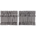 Vhc Brands Annie Buffalo Check Curtain, Tier Pair 24X36, Black, 2 Pieces