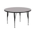 Flash Furniture Wren 42'' Round Grey Thermal Laminate Activity Table - Height Adjustable Short Legs