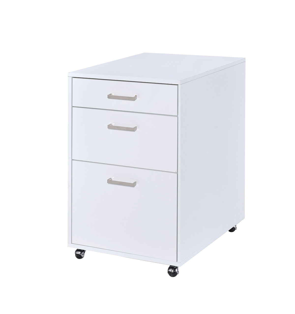 Acme Coleen Mobile File Cabinet in Glossy White