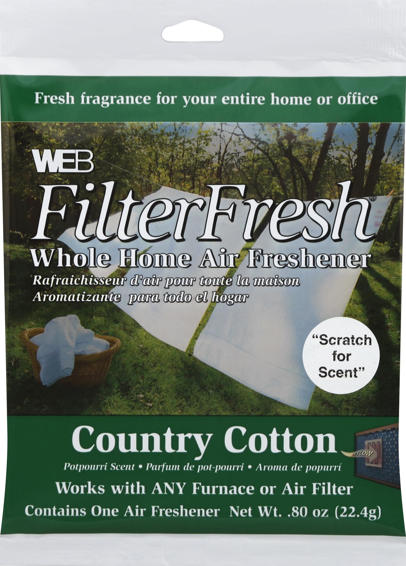 WEB FilterFresh Whole Home Country Cotton Air Freshener 0.8 Ounce (Pack of 1)