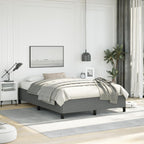 vidaXL Full Size Bed Frame with Plywood Slats, Platform Bed Frame, Fabric Upholstered Mattress Foundation, No Box Spring Needed & Easy Assembly, Dark Gray, Without Mattress