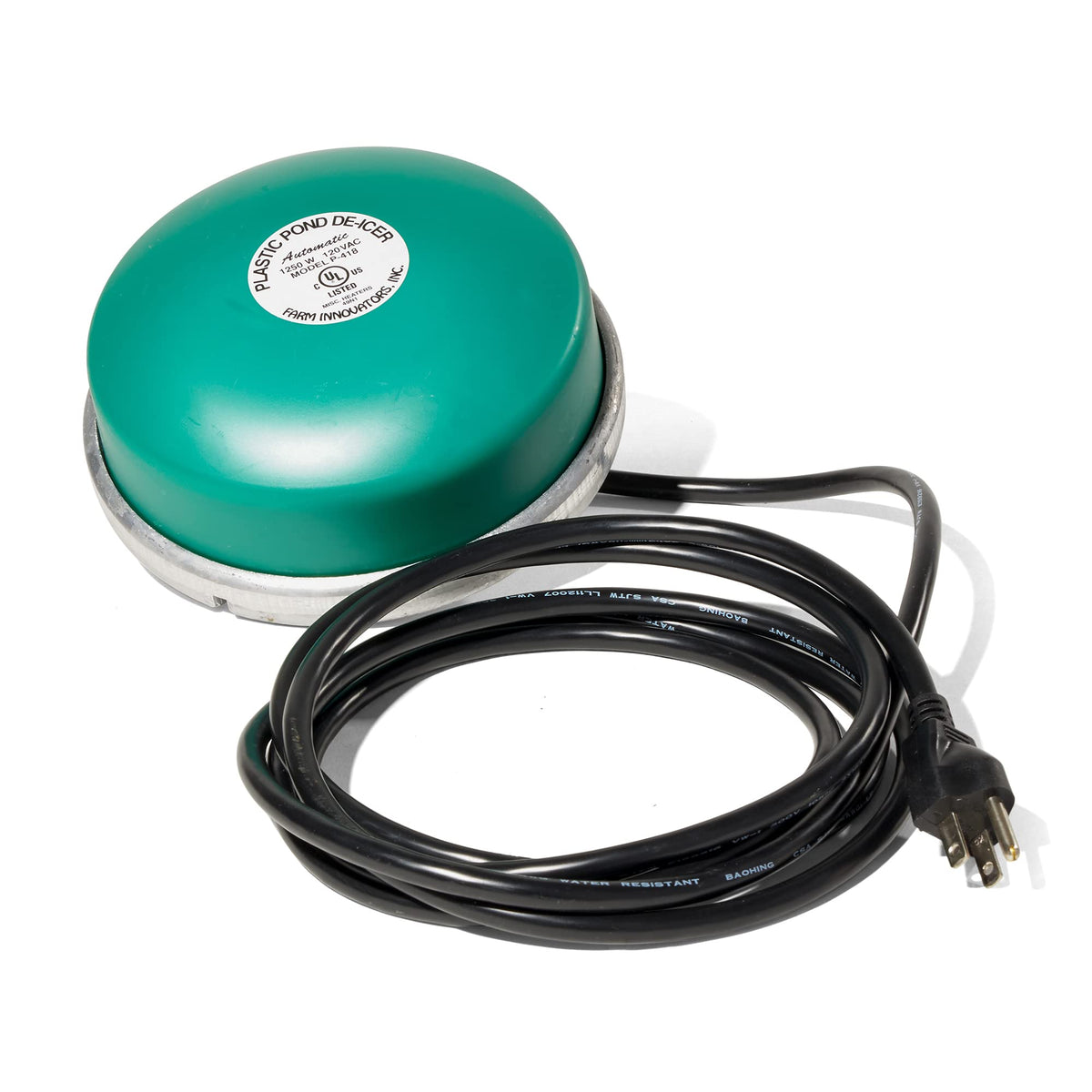 Farm Innovators 1250 Watts 7.5 Inch Cast Aluminum Floating Outdoor Pond De Icer Heater With Built In Thermostat Control And 10 F