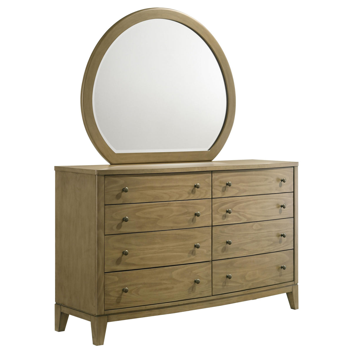 Coaster Home Furnishings Granada Transitional 61-inch 8-Drawer Bedroom Dresser with Mirror Bedroom Clothing Storage Cabinet Wide Chest of Drawers Organizer Unit Natural Pine 224923M