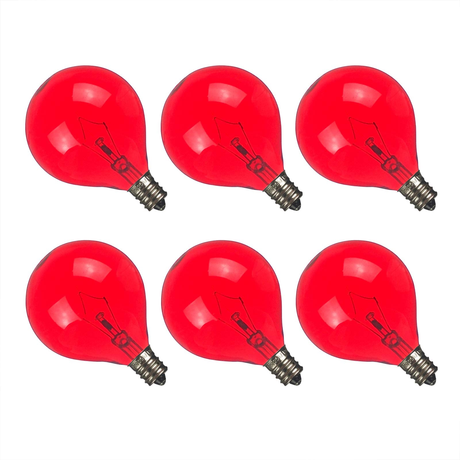 Jslinter 25w Wax Warmer Light Bulb for Scentsy Warmer, 6 Pack E12 Base scentsy Bulb Replacement, 110 to 130v Dimmable Red Light