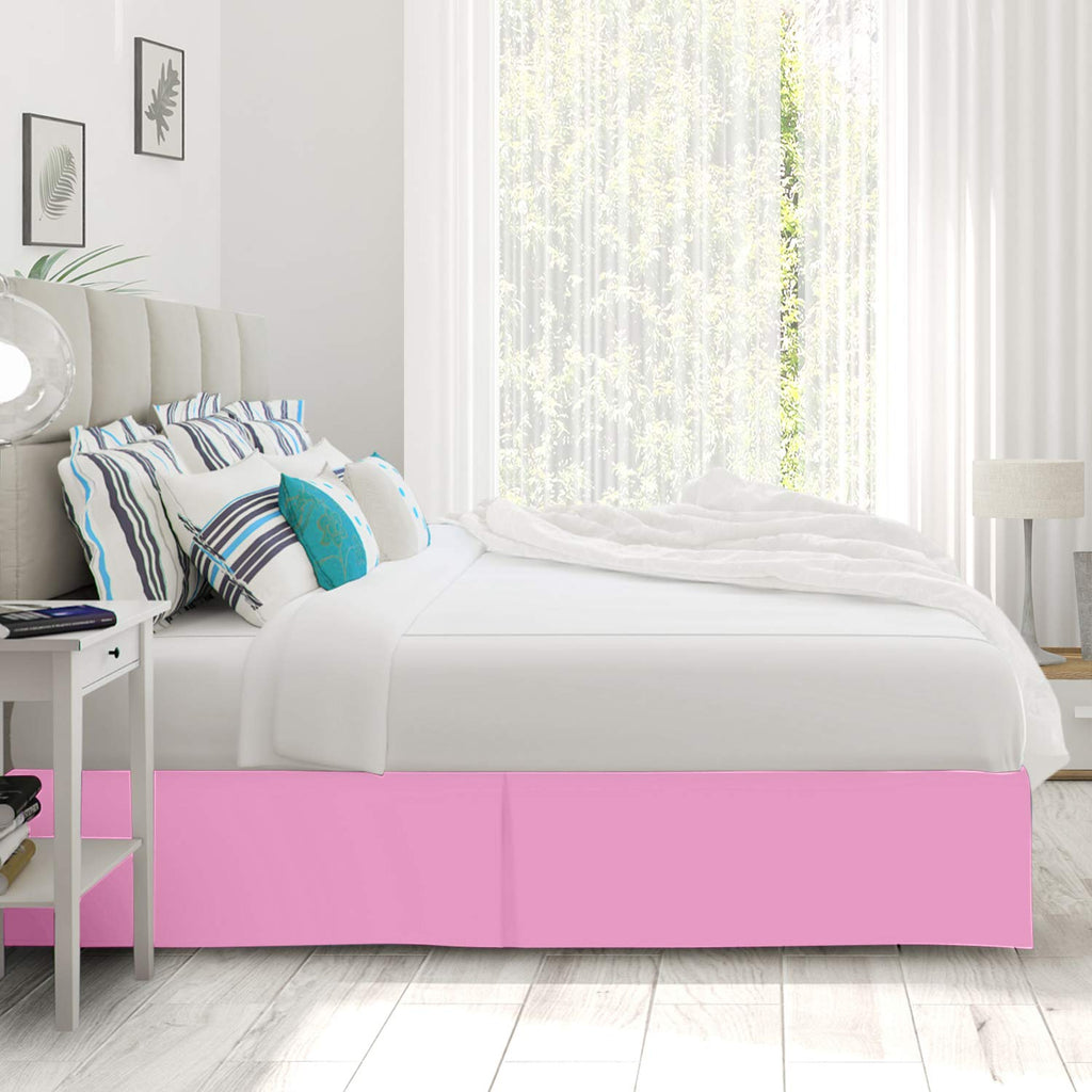 Nestl Light Pink Twin Xl Bed Skirt - Twin Xl Size Bed Skirt 14 Inch Drop - Brushed Microfiber Bed Skirts - Hotel Quality Pleated Bed Skirt - Shrinkage & Fade Resistant