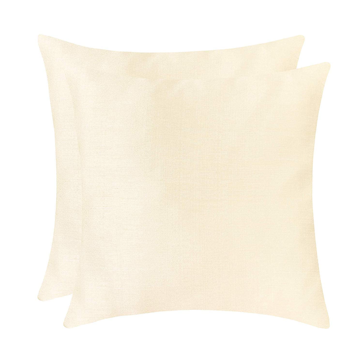The White Petals Cream Cushion Covers For Sofa, Couch & Bed (16X16 Inch, Pack Of 2)