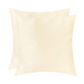 The White Petals Cream Cushion Covers For Sofa, Couch & Bed (16X16 Inch, Pack Of 2)