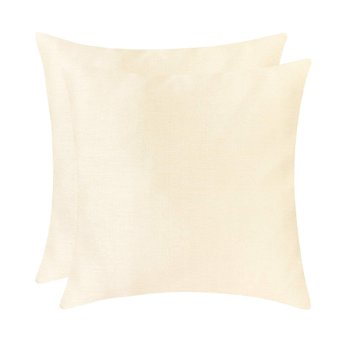 The White Petals Cream Cushion Covers For Sofa, Couch & Bed (16X16 Inch, Pack Of 2)