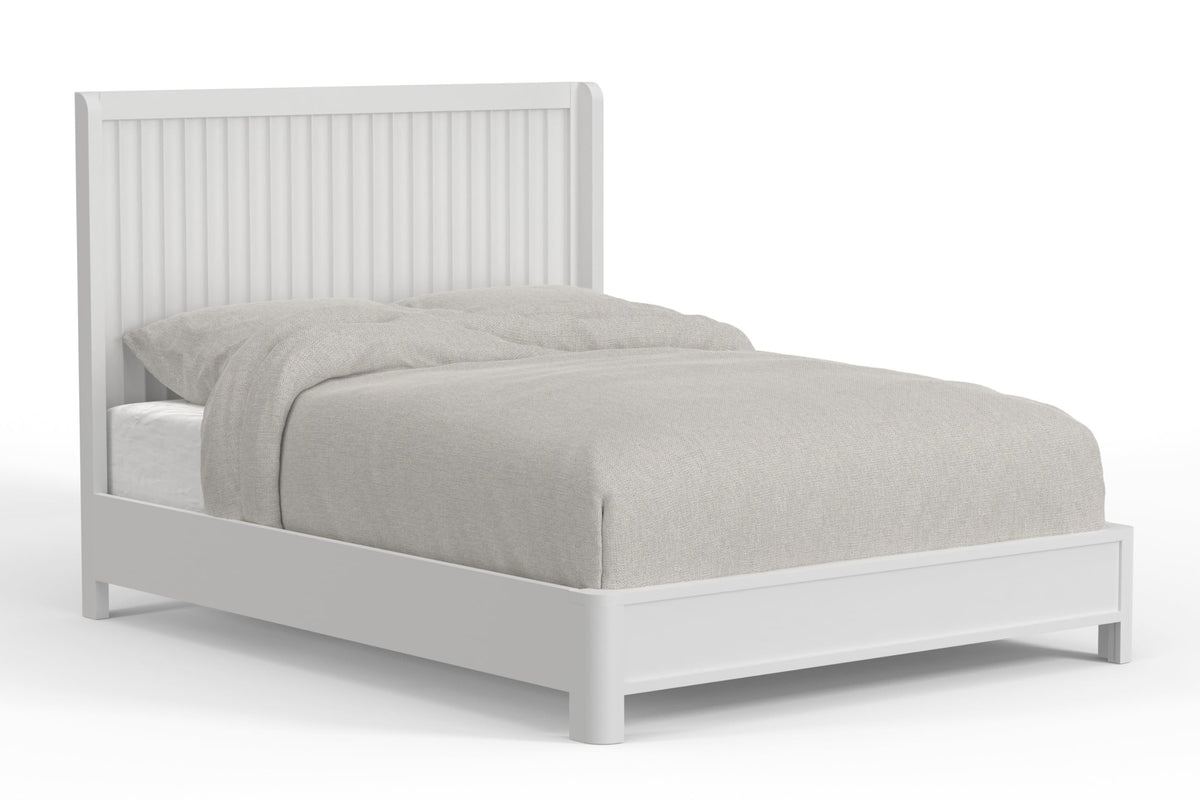 Alpine Furniture Stapleton Mahogany And Veneer Panel Bed, Queen, White