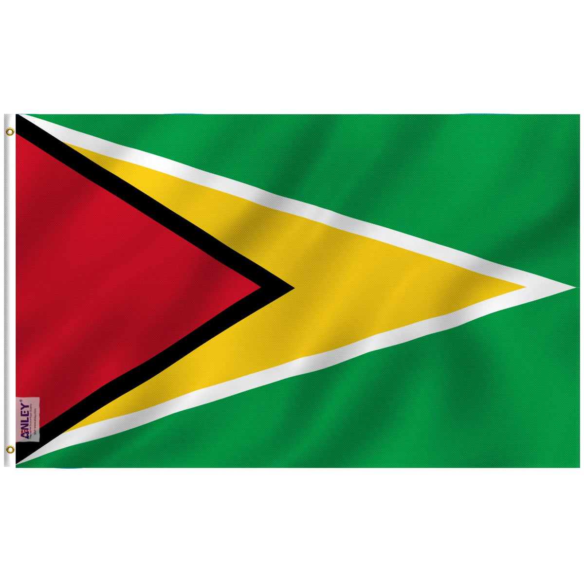 Anley Fly Breeze 3X5 Foot Guyana Flag The Golden Arrowhead - Vivid Color And Fade Proof - Canvas Header And Double Stitched - Gu