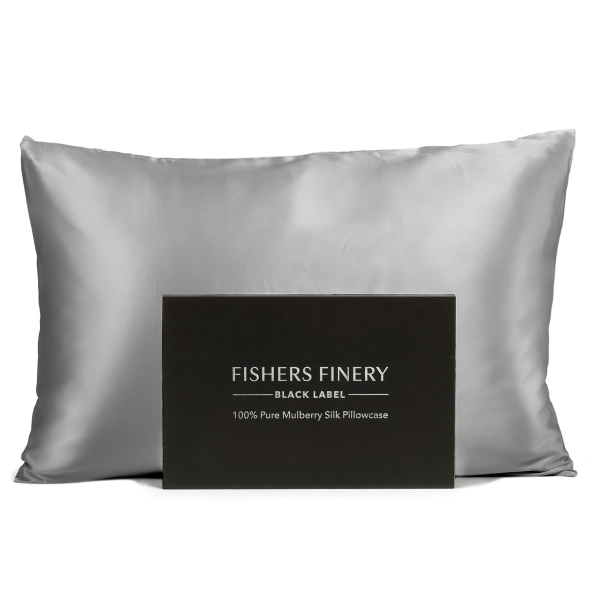 Fishers Finery 30Mm 100% Pure Mulberry Silk Pillowcase, Good Housekeeping Quality Tested (Silver, Standard)