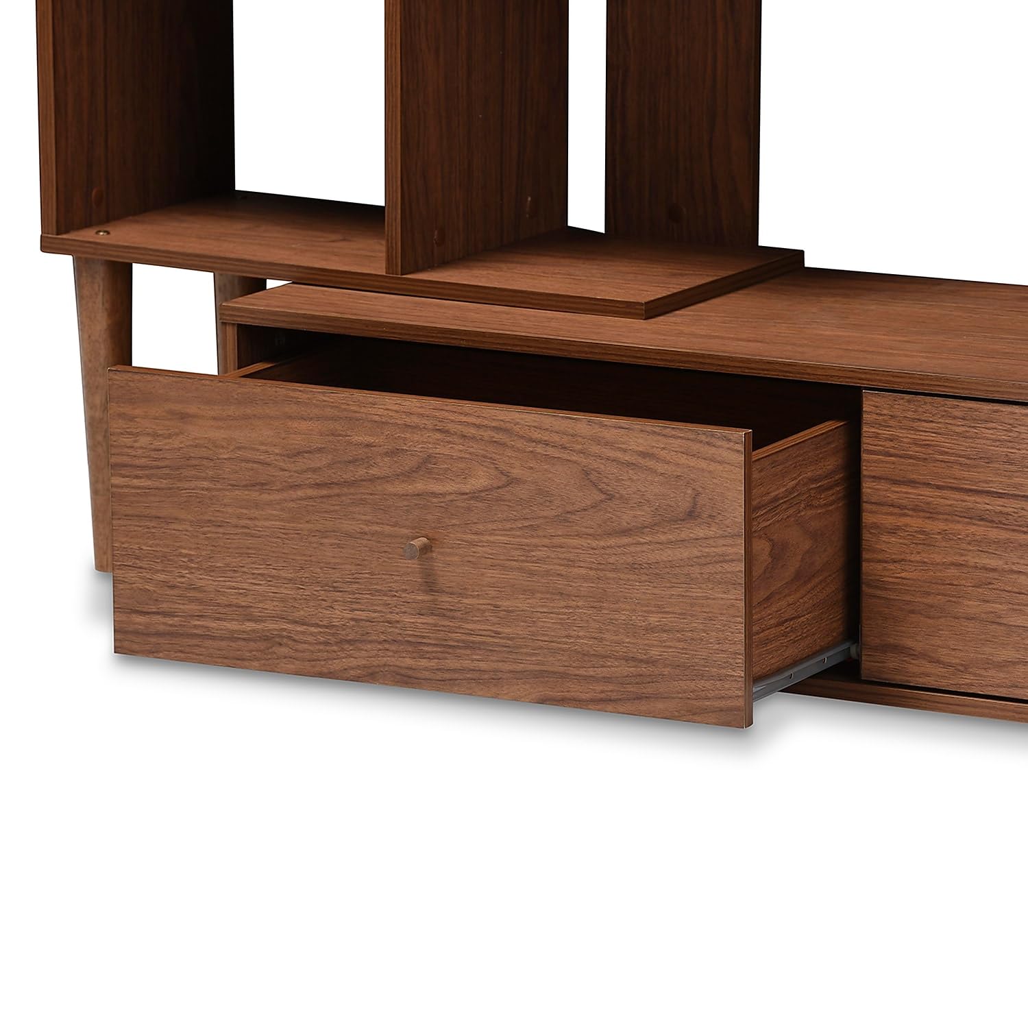 Baxton Studio Haversham Wood TV Stand, Screens up to 40-inch, Walnut Brown (121-6784-HiT)