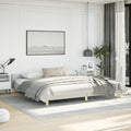 vidaXL Fabric Bed Frame Platform Bed, Scandinavian Style/Slats Support/No Box Spring Needed/Without Mattress/Easy Assembly, Light Grey King Bed
