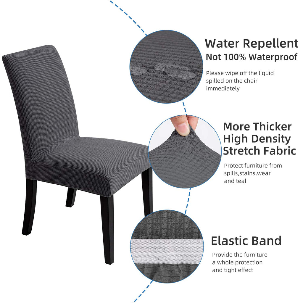 Chair Covers For Dining Room - Stretch Chair Slipcovers For Decorative Seat Protector Armless Removable Washable Elastic Dinner
