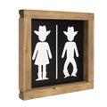flangairy Western Bathroom Decor, Southwestern Cowboy Wall Wooden Signs, Half Bath Table Shelf Rustic Home Art Decoration