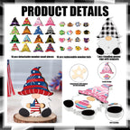 Qunclay Interchangeable Wooden Gnome Seasonal Changeable Gnome With 24 Magnet Swappable Pieces And 8 Detachable Hats For Fall Th