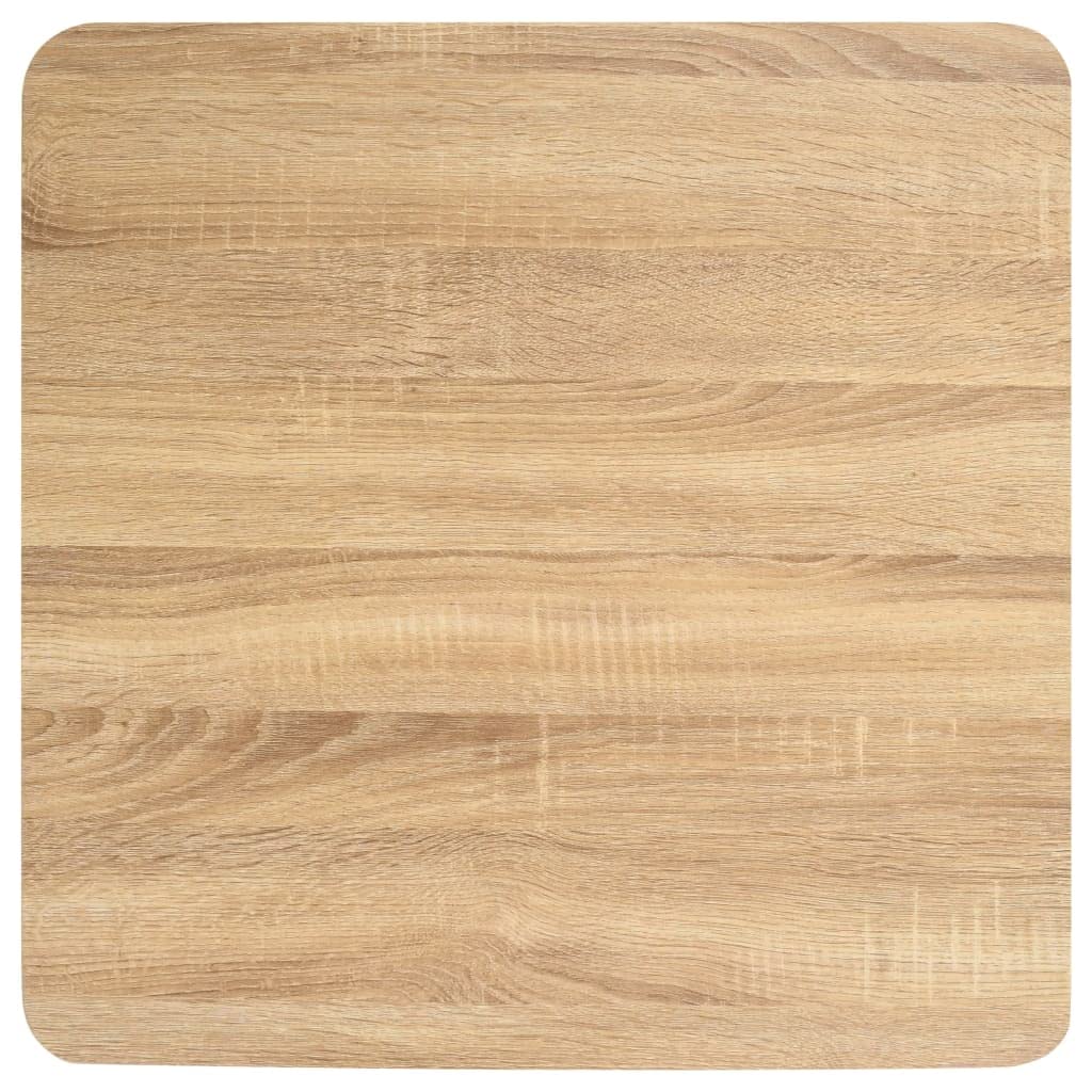 vidaXL Light Brown Bistro Table - Elegant Square Design with MDF Tabletop and Steel Base - Ideal for Restaurants, Bars, Coffee Shops - Easy to Assemble