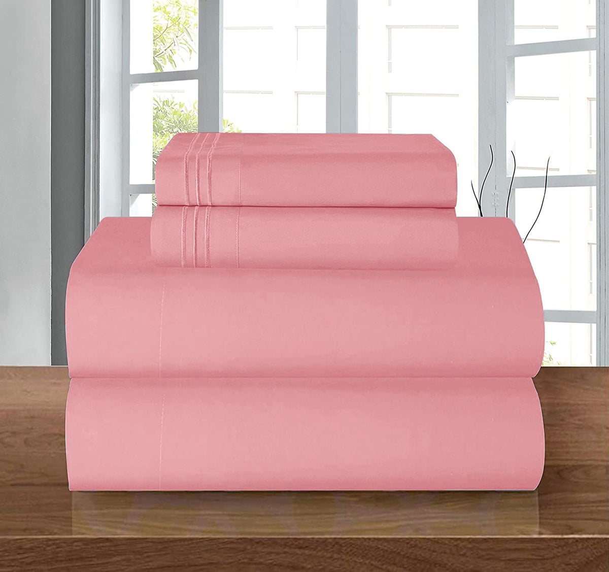 Elegant Comfort Luxury Quality Microfiber 4-Piece 1500 Premium Hotel Sheet Set-Wrinkle Resistant, All Around Elastic Fitted Shee