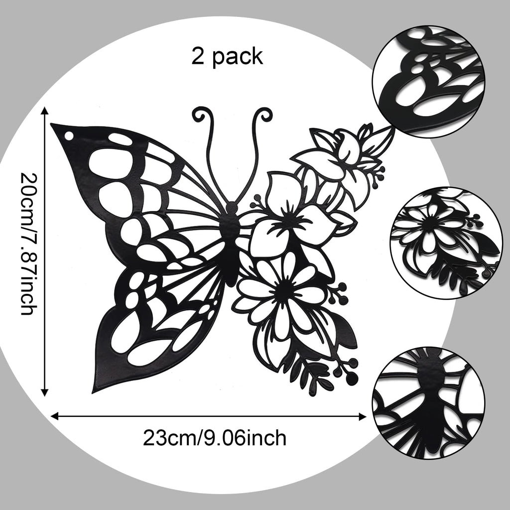 Ez4Ence 2Pcs Butterfly Decoration Wall Art Boho Wall Home Decor Hanging Appearance Wall Decor Metal Hanging Butterfly Decor Flow
