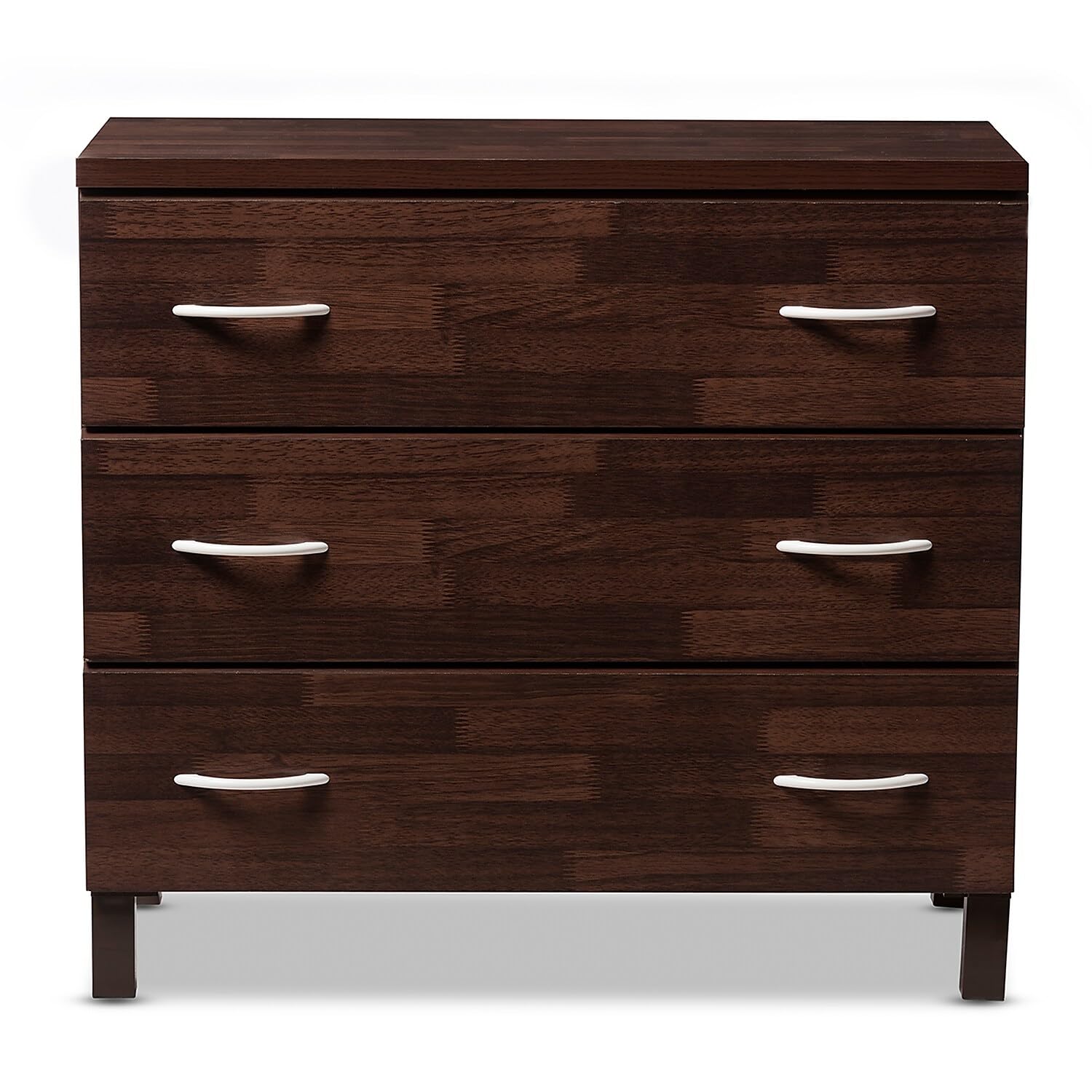 Baxton Studio Wholesale Interiors Mason Finish Wood 3 Drawer Storage Chest, Oak Brown