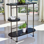 Coaster Home Furnishings 3-Tier Bar Unit, Black Oak/Black Nickel, 39.25wx15.75dx41.00h, 182527