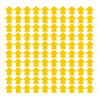 LiteMark Durable Gloss Finish Yellow 4 X 4 Inches Round Arrow Decal Vinyl Stickers | Great for Floors, Ceilings, Walls, and Smoo