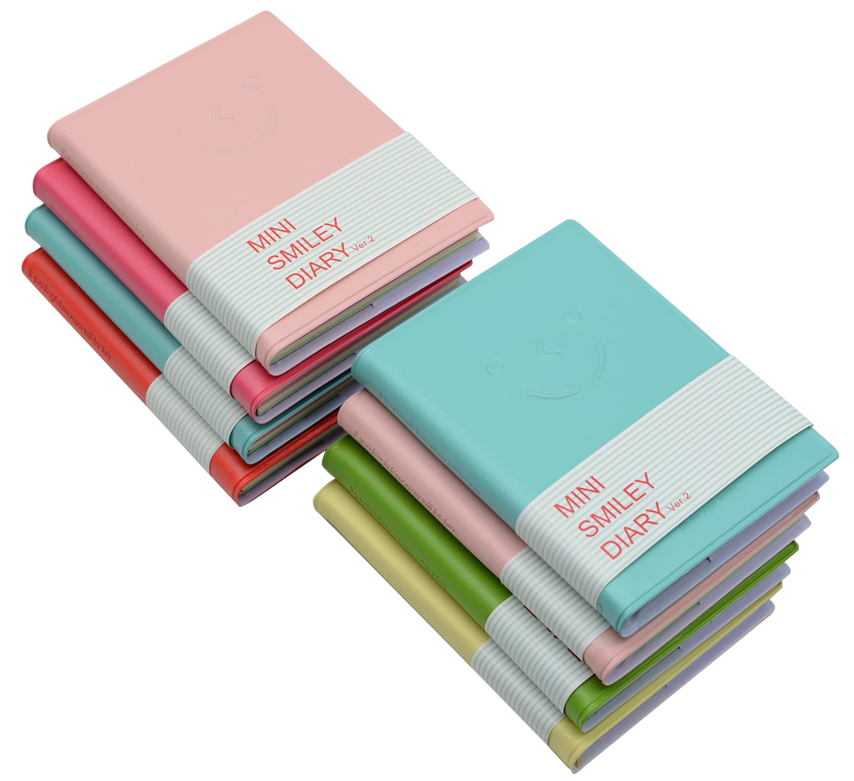 Yansanido 8 Pcs 3 Inch X 4 Inch 96 Sheets (192 Pages) Pocket Notebook With Pu Leather Case Softcover For School And Office Suppl