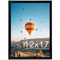 JCJMY 12x17 Picture Frame Black for Wall Hanging, Wall Mounting Horizontally or Vertically, 12 x 17 Wall Gallery Poster Photo Fr