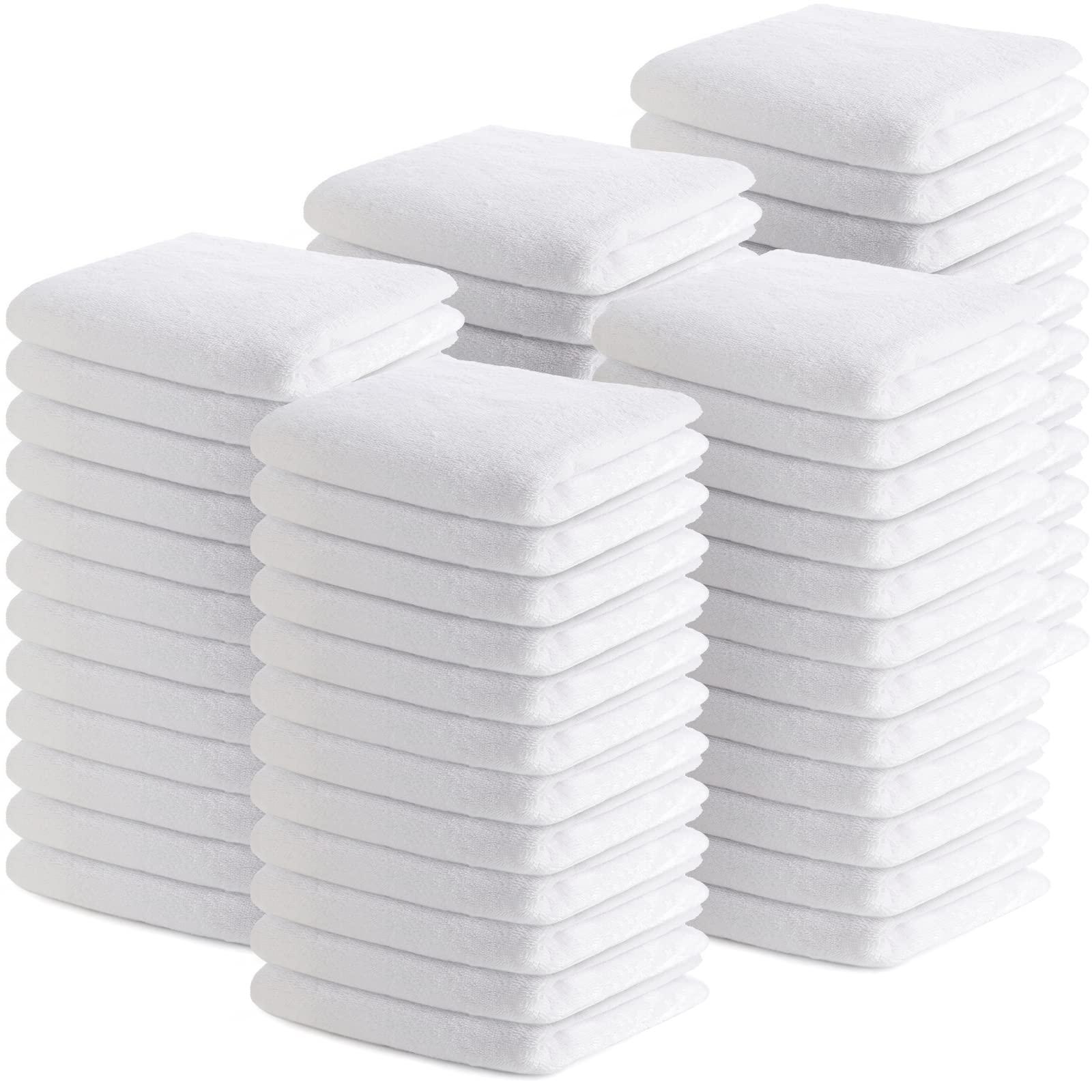 Buryeah 100 Pieces Wash Cloths Bulk Face Cloths Cotton Washcloths Set Hand Towels Absorbent for Bathroom Soft Cleaning Rags for 