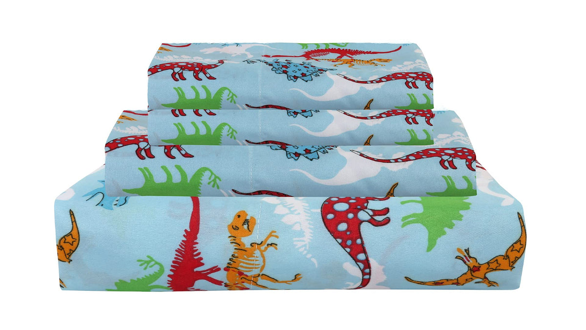 Mallary By Matthew Kids Super Soft-Soft 100% Microfiber Print Sheet, Dinosaurs Print, Queen