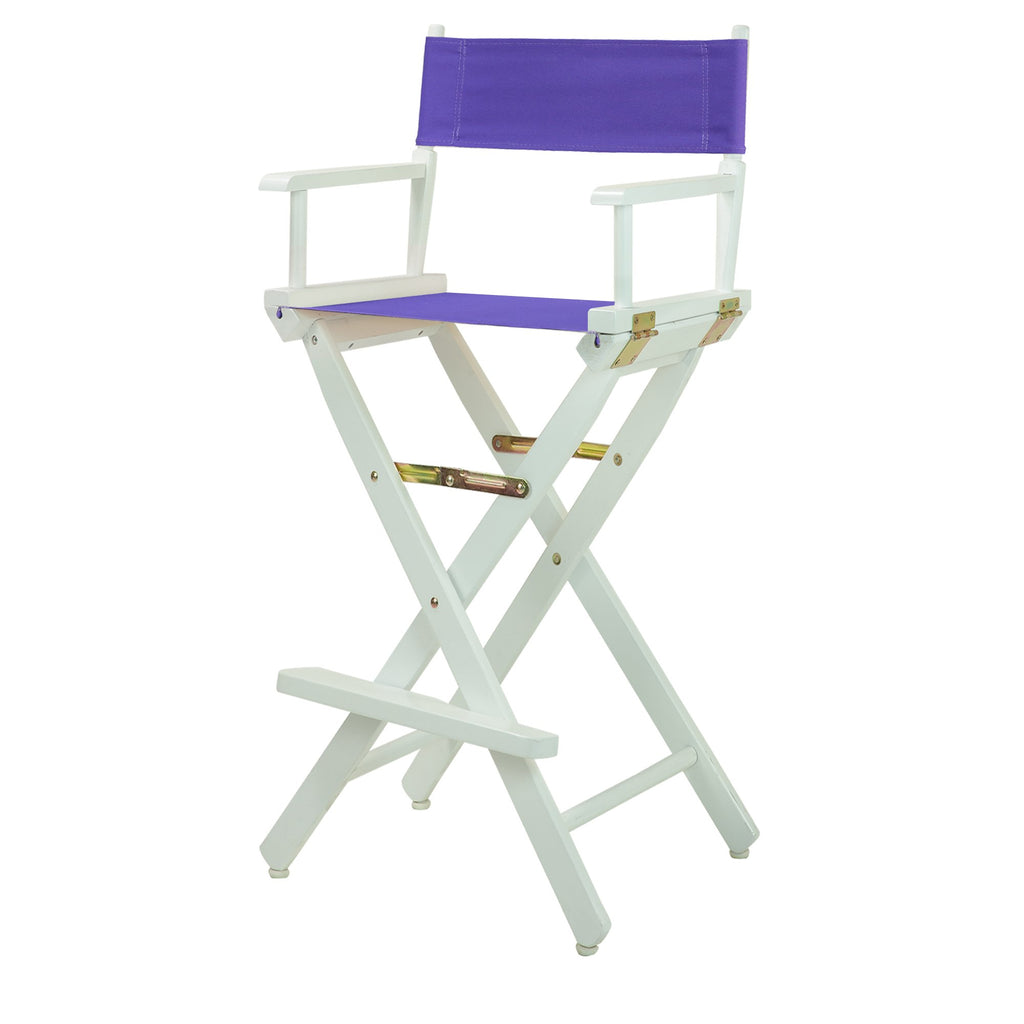 Casual Home 230-01/021-41 Director Chair, 30" - Bar Height, Whiteframe/Purple Canvas