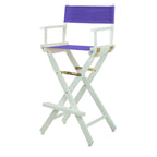 Casual Home 230-01/021-41 Director Chair, 30" - Bar Height, Whiteframe/Purple Canvas