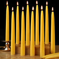 12pcs 10 Beeswax Taper Candles Natural Pure Beeswax Candles Smokeless Dripless 10 Hour Long Burn Time Beeswax Candlesticks for H